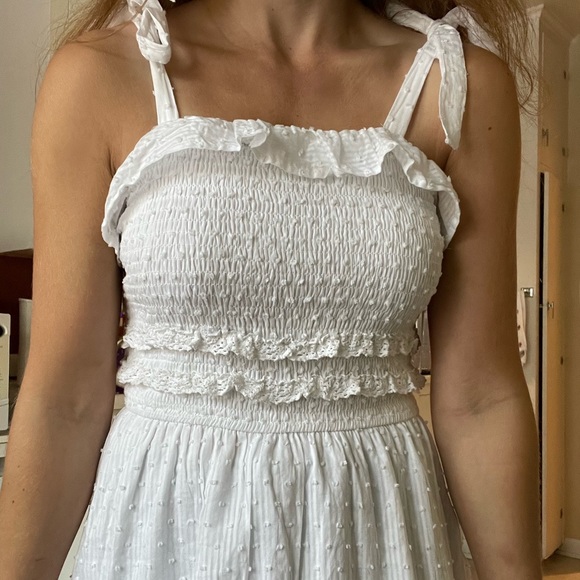 Jessica Simpson white cotton swiss dot dress - Picture 3 of 10